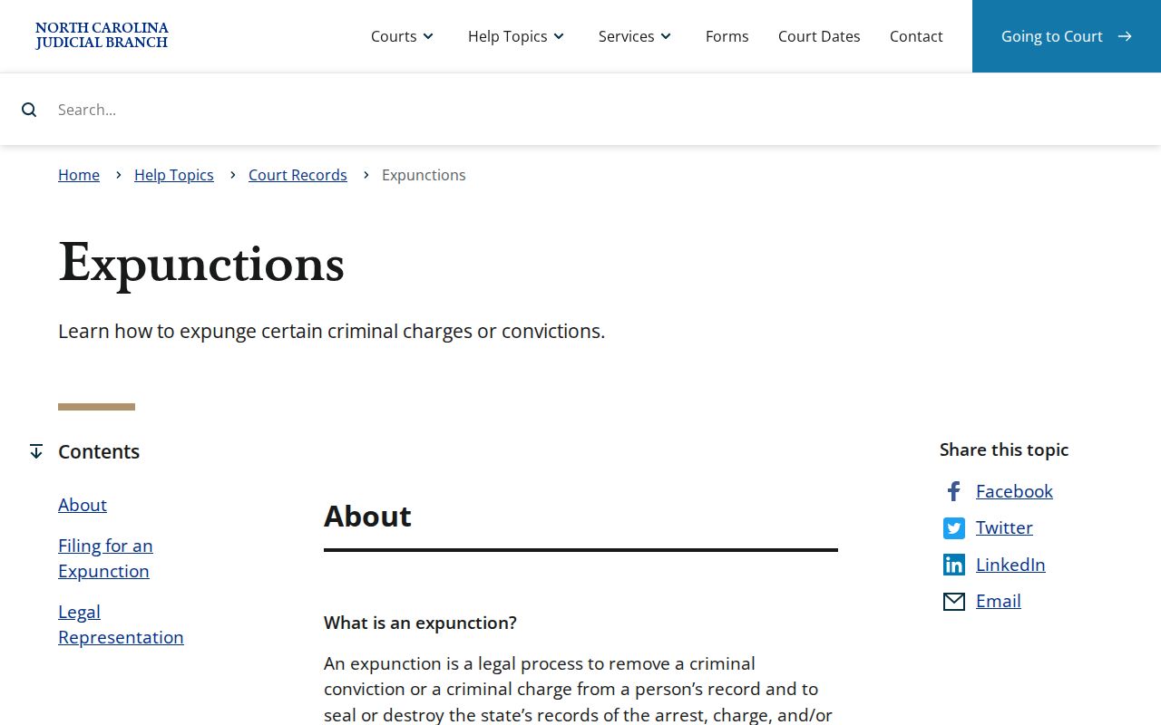 Cofield court records expunction and restricted-record guidance