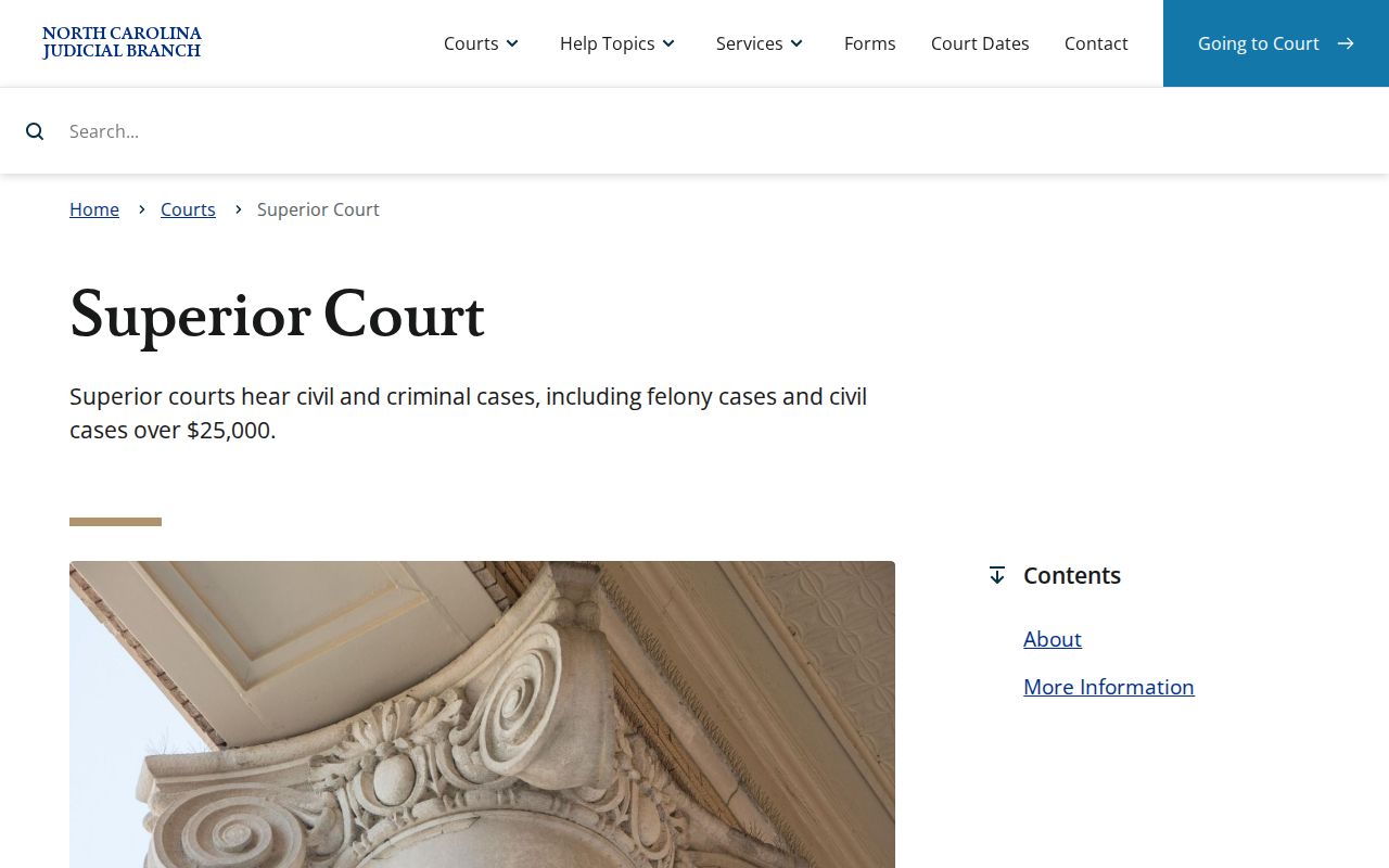North Carolina Superior Court information relevant to Hertford County felony dockets