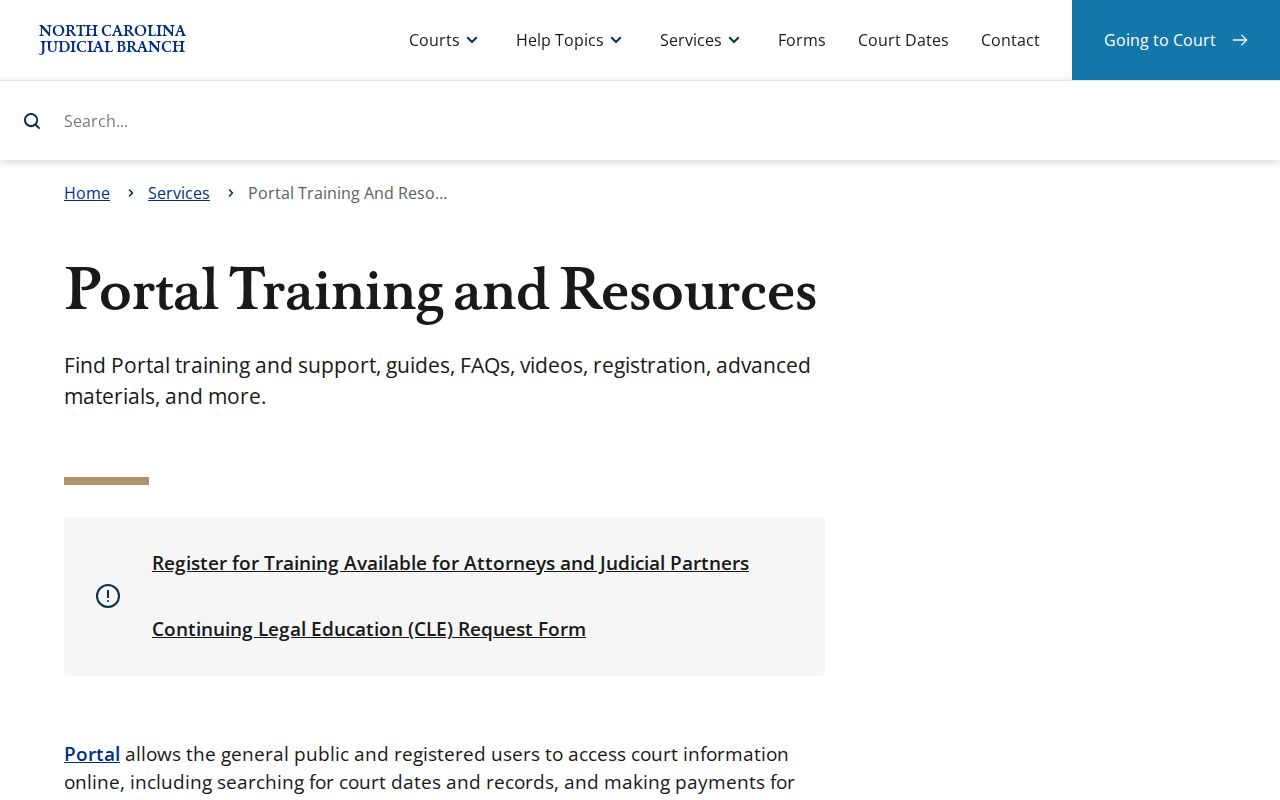 Hertford County court docket Portal training resources