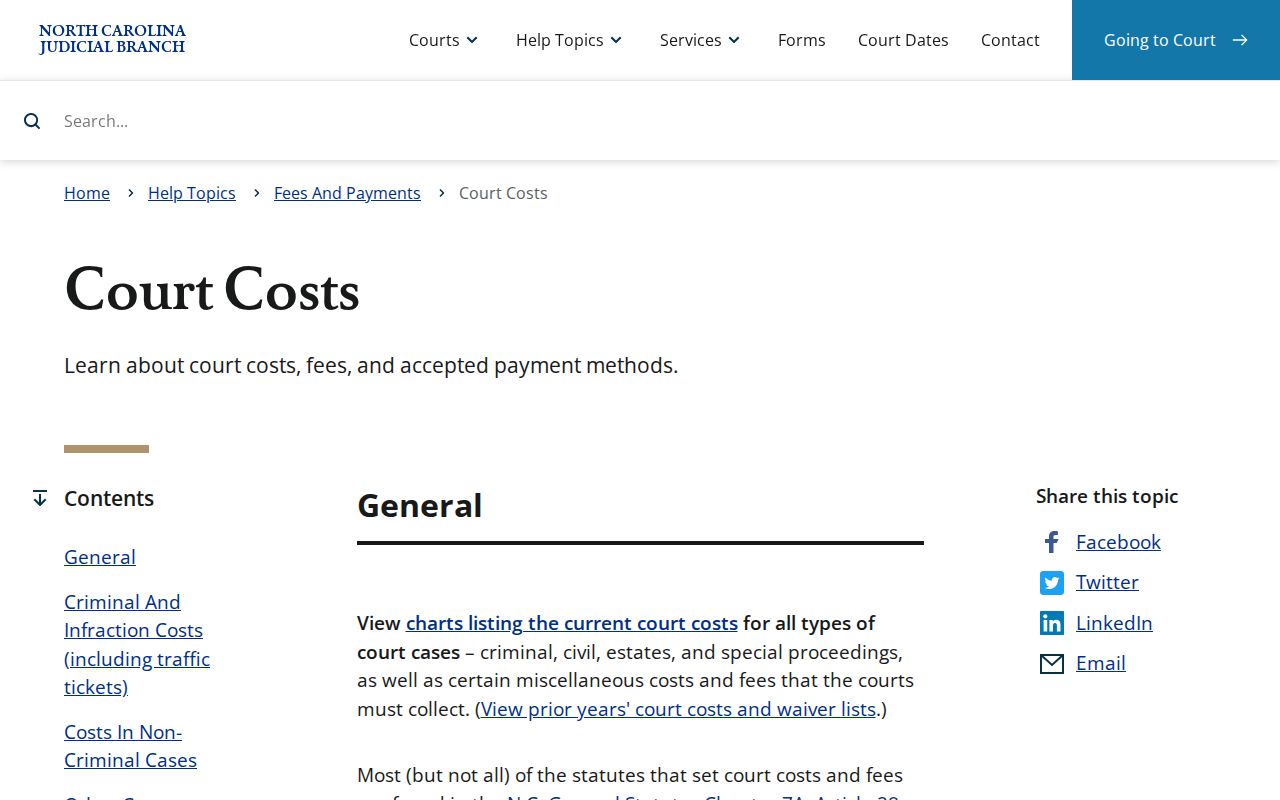 Murfreesboro court records statewide court-cost and fee context